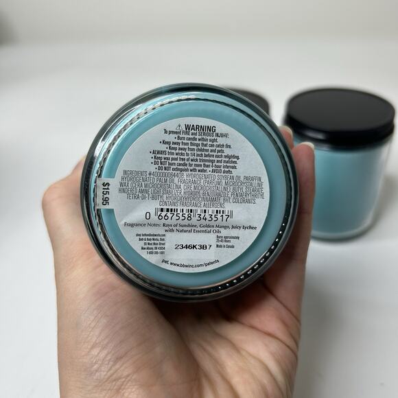 Bath & Body Works Candles 3 Single Wick Radiant Sky & Berry Fruit Punch 7 Oz - Picture 7 of 7